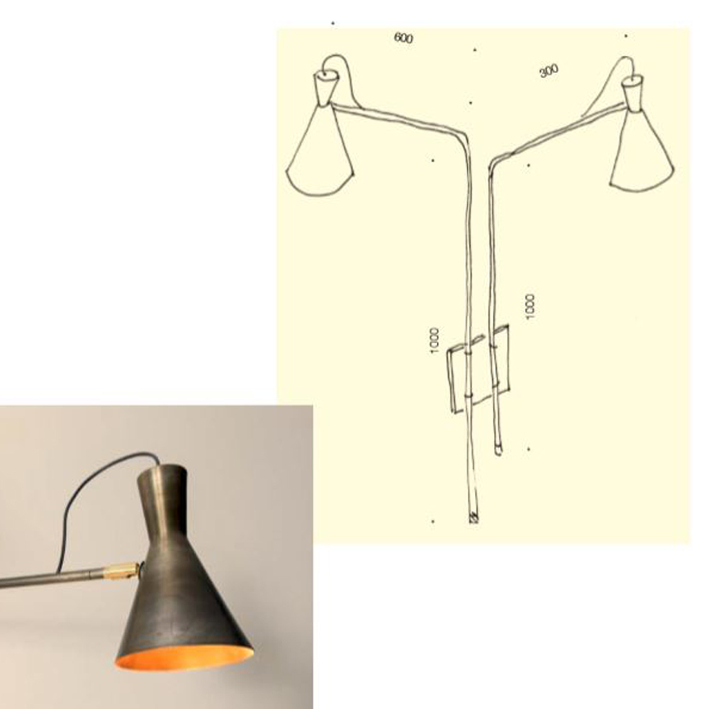 Lampada mod. Potence Pivotante - Design Alpino